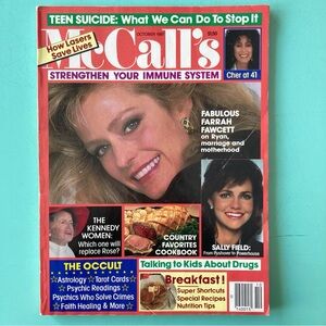 McCall’s Magazine FARRAH FAWCETT Cher Sally Field October 1987 No Address Label